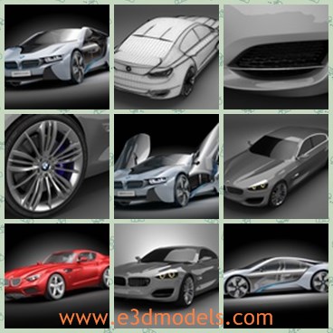 3d model the car of BMW - THis is a 3d model of the BMW,which is the famous car in the world.All car parts have been carefully modeled on the real pictures including simple interiors.