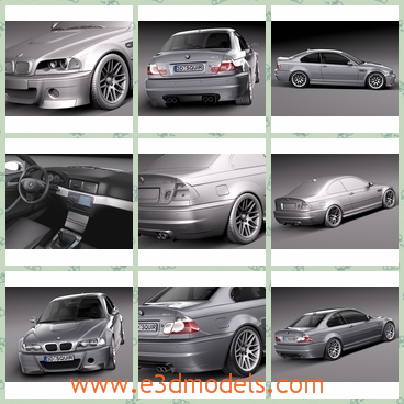3d model the car of BMW - THis is a 3d model of the car of BMW,which is made in Germany and in high quality.The model is modern and popular in many countries.