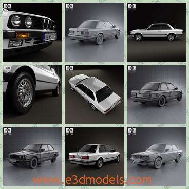 3d model the car of BMW - THis is a 3d model of the car of BMW in 1990,which is the old car of the brand in Germany.