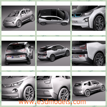 3d model the car of BMW - This is a 3d model of the car of BMW,which is the electric one.The model popular since the first production appeared in the market.