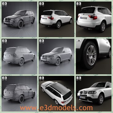 3d model the car of BMW in 2003 - This is a 3d model of the car of BMW in 2003,which is famous and made with high quality.The crossover is made in Germany.