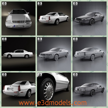 3d model the car of Cadillac in 2002 - This is a 3d model of the car of Cadillac in 2002,which is old and has two doors with it.The car still was the luxury at that time.