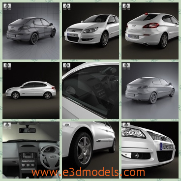 3d model the car of Chery made in 2008 - This is a 3d model of the car of Chery made in 2008,which is compact and made with five doors.