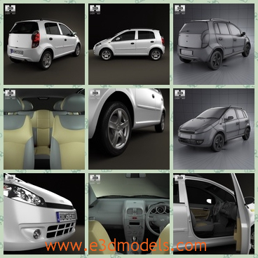 3d model the car of Chery made in 2012 - This is a 3d model of the car of Chery made in 2012,which is modern and compact.The model is the family type.