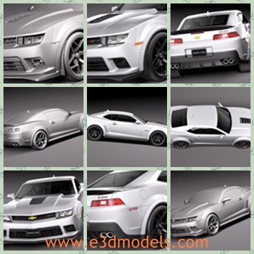 3d model the car of Chevrolet - This is a 3d model of the car of Chevrolet,which is a famous brand in the world.The model is a popular sports car.