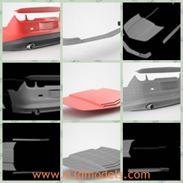 3d model the car of chevrolet - This is a 3d model of the parts of the car of Chevrolet,which is a famous in the world.The model contains the rear,the motor,the spoiler and the bonnet.