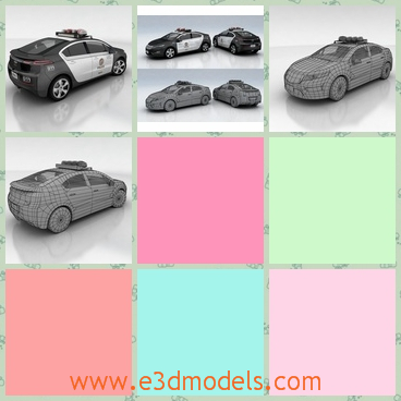 3d model the car of Chevrolet - This is a 3d model of the car of Chevrolet,which is modern and electric.The model is the police type.