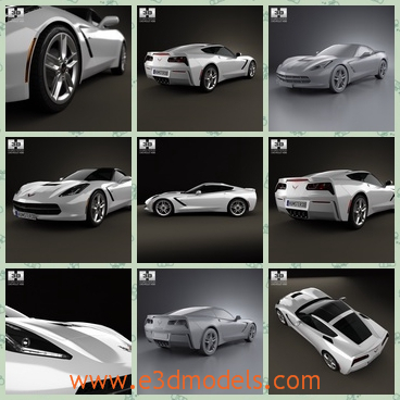 3d model the car of Chevrolet - This is a 3d model of the sports car of Chevrolet,which is the new type of the brand in 2014.The model is modern and popular in so many countries.
