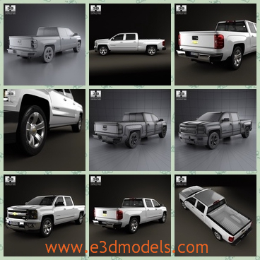 3d model the car of Chevrolet - This is a 3d model of the car of Chevrolet,which was made in 2014 and the car is the truck of the famous brand.