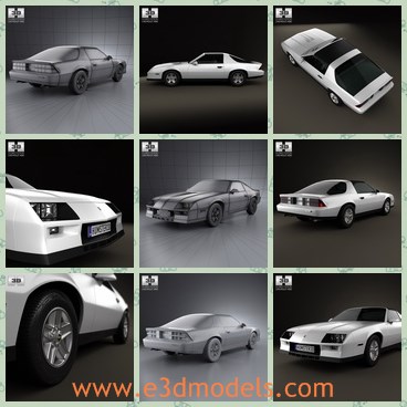 3d model the car of Chevrolet in 1982 - This is a 3d model of the car of Chevrolet in 1982,which was created on real car base. It