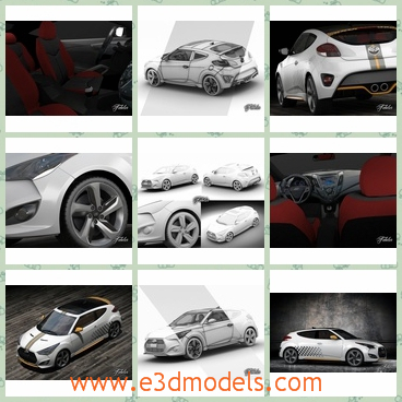 3d model the car of Hyundai - This is a 3d model of the car of Hyundai,which is modern.The model is made in 2012 and it is popular in the world.