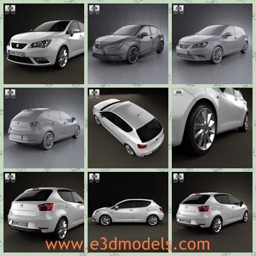3d model the car of Ibiza - This is a 3d model of the car of Ibiza,which is large and popular.The car is created accurately, in real units of measurement, qualitatively and maximally close to the original.