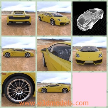 3d model the car of lamborghini - This is a 3d model of the car of Lamborghini,which is made with high quality.The model is popular and expensive.