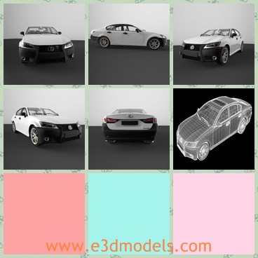 3d model the car of Lexus - THis is a 3d model of the car of Lexus GS 350,which is created based on the real ones.The shape is charming and the materials are special and qualified.