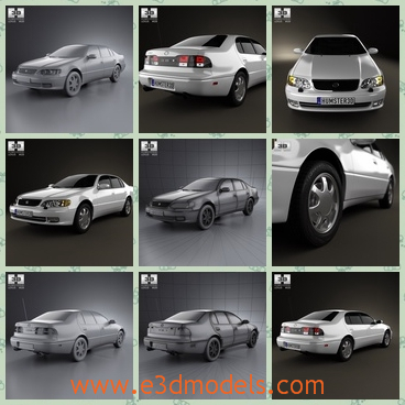 3d model the car of Lexus in 1996 - This is a 3d model of the car of Lexus in 1996,which is the sedan car and the car has 4 doors and it is luxury and it was produced in Japan.