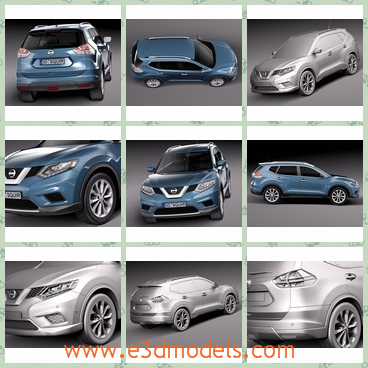 3d model the car of Nissan - This is a 3d model of the car of Nissan,which is famous in the world.The car is in dark blue and the shape is cool at first sight.