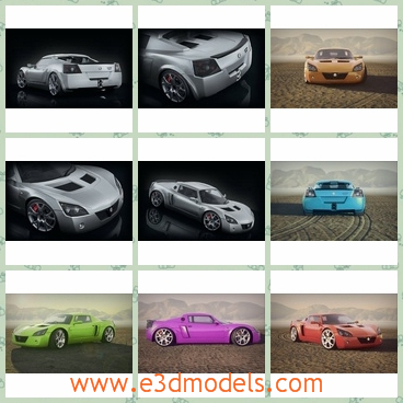 3d model the car of opel - This is a 3d model of the car of Opel,which is presented in different colors and the sports car is popular.