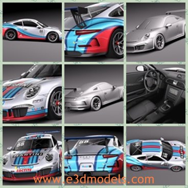 3d model the car of porsche - This is a 3d model of the car of Porsche,which is a famous racing car.The model is popular in German police.