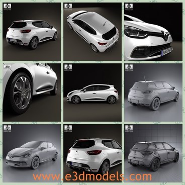 3d model the car of Renault - This is a 3d model of the car of Renault,which is the famous car in the world.The model is small and convenient to use in family.