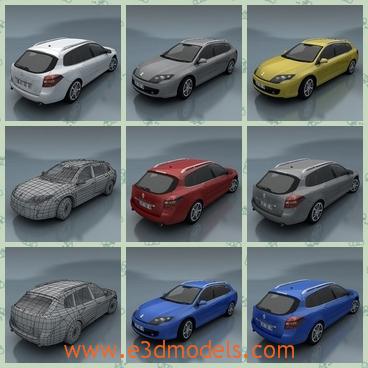 3d model the car of Renault - This is a 3d model of the car of Renault,which is new and modern.The model car is popular in the world.