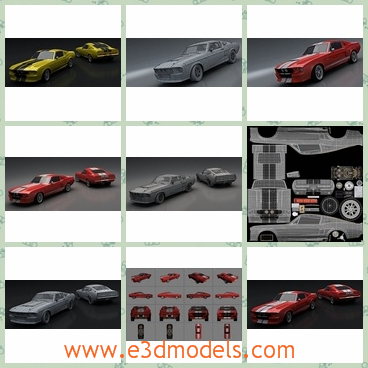 3d model the car of Shelby - This is a 3d model of the car of Shelby,which is fast and popular and also attracts many people.
