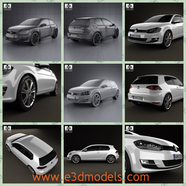 3d model the car of Volkswagon in 2013 - This is a 3d model of the car of Volkswagon in 2013,which is the German style and the hatchback is compact and in high quality.