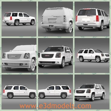 3d model the car of Yukon in 2012 - This is a 3d model of the car made by Yukon in 2012,which is large and common in the real life.The car is made with high quality.