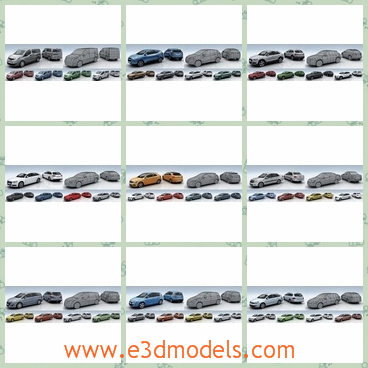 3d model the car package - This is a 3d model of the car package,which includes many famous brands,such as Toyota,Opel,Volkswagon and Renalit.