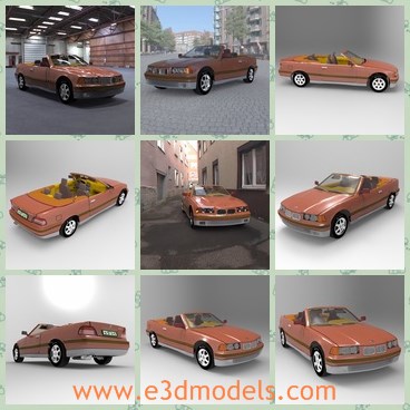 3d model the car that is convertible - This is a 3d model of the car that is convertible,which is  an entry-level luxury car/compact executive car manufactured by the German automaker BMW since May 1975.