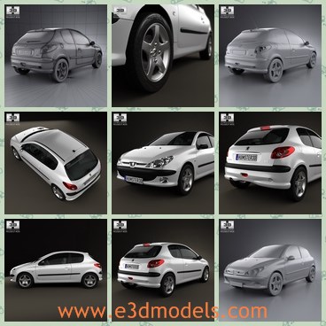 3d model the car with 3 doors - This is a 3d model of the car with 3 doors,which is made with high quality and compact.The car is very popular around the European countries.