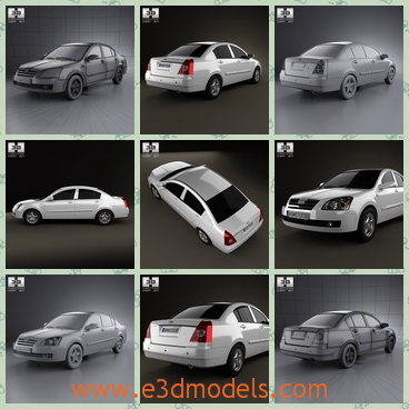 3d model the car with 4 doors - THis is a 3d model of the car with 4 doors,which is the Chinese version.The model is a sedan with white color.