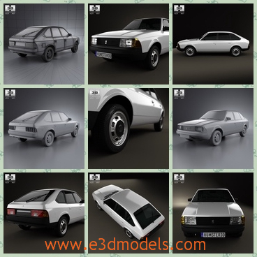 3d model the car with a hatchback - This is a 3d model of the car with a hatchback,which is outdated but practical.