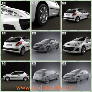 3d model the car with three doors - This is a 3d model of the car with three doors,which is large and modern.The model is compact and made with three doors in 2006 and 2012.