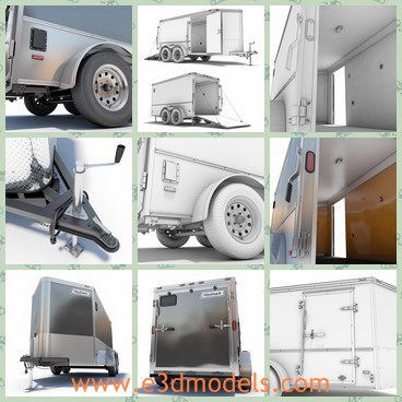 3d model the cargo trailer - This is a 3d model of the cargo trailer,which  is modern and spacious.The model is a delivering cago,which is made for the long distance service.