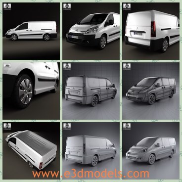 3d model the cargo van - This is a 3d model of the cargo van,which is spacious and modern.The can is made in France and popular for several years.