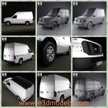 3d model the cargo van - This is a 3d model of the cargo van,which is tall and made by Japan.The car has a special roof.