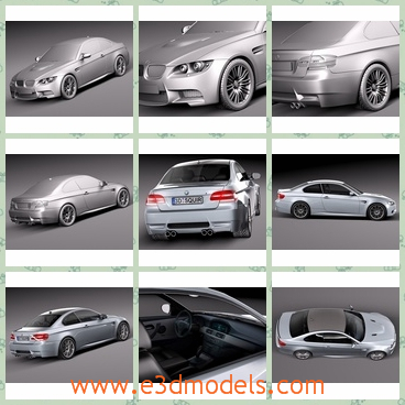 3d model the cars of BMW - This is a 3d model of the cars of BMW,which is made in 2013 and it was popular in the world.The model is modern and the car is a famous brand in Germany.