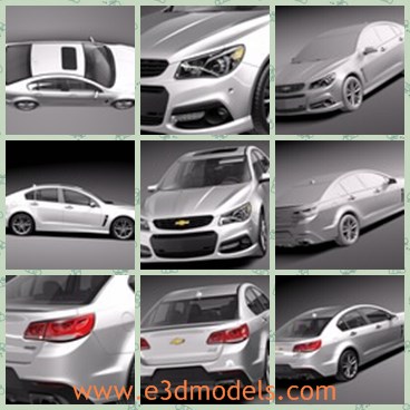 3d model the chevrolet car - This is a 3d model of the Chevrolet car,which is the popular and modern one in life.The car is made in USA and expensive.