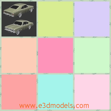 3d model the chevrolet car in 1970 - This is a 3d model of the Chevrolet car in 1970,which is old and special.The model is the most popular type in Europe when it was first made.