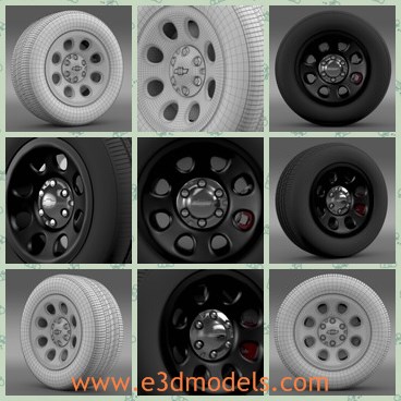 3d model the Chevrolet wheel - This is a 3d model of the Chevrolet wheel,which is famous and popular around the world.