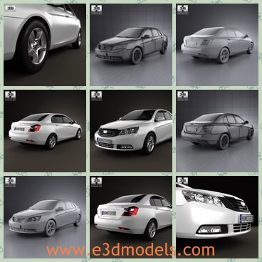 3d model the Chinese car with four doors - This is a 3d model of the Chinese car with four doors,which  was created on real car base. It