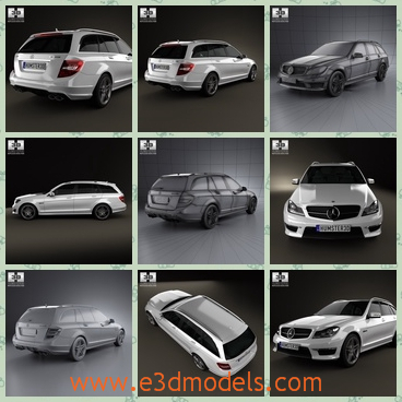 3d model the classic wagon - This is a 3d model of the classic wagon,which is pretty and shining.The model has a black roof and the body is long and spacious.