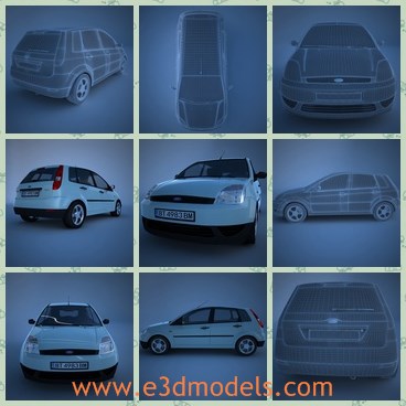 3d model the compact car - This is a 3d model of the compact car,which is modern and made with good quality.