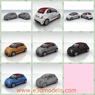 3d model the compact car - THis is a 3d model of the compact car,which is modern and charming and cute.The body of the car is round and it is the attractive style.