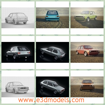 3d model the compact car in Germany - This is a 3d model of the car in Germany,which is the product of the Volkswagen and the car was made with special textures.