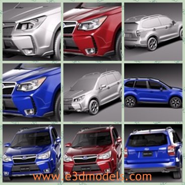 3d model the compact car of Subaru - This is a 3d model of the compact car of Subaru,which is modern and made with four doors.The car is fast and popular.