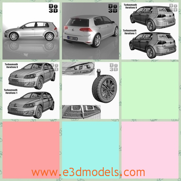 3d model the compact car of Volkswagen - This is a 3d model of the compact car of Volkswagen,which is large and made in high quality.