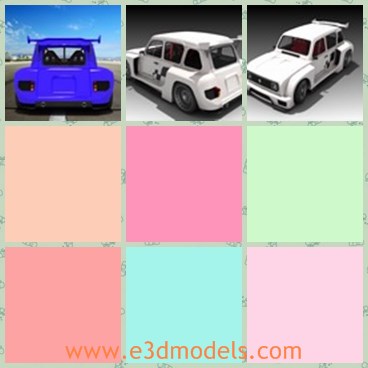 3d model the compact sports car - This is a 3d model of the compact sports car,which is spacious and made with good quality.The painted car is charming.