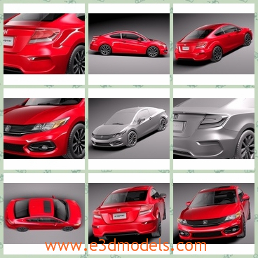 3d model the coupe for common people - This is a 3d model of the coupe car for common people,which is red.The car is made in Japan and is a sports car.