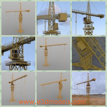 3d model the crane of construction - This is a 3d about the crane,which is the necessary tool in the construction of building.The model is heavy and safe.